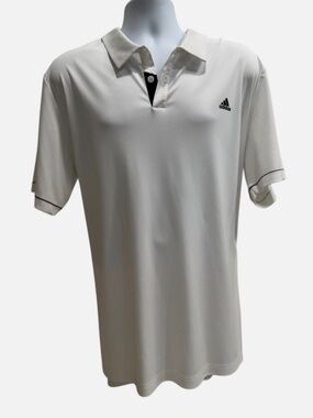 Adidas Performance Polo Golf Shirt Mens 2XL White Solid Short Sleeve